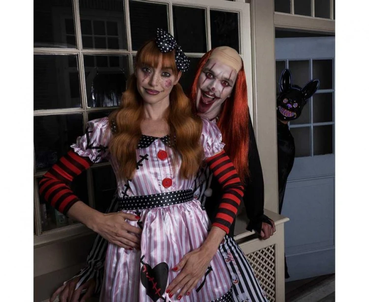Peruka Klauna Czerwona Klaun Psychopata Morderca Clown Strój Halloween
