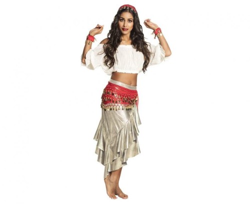 Strój Kostium Przebranie czerwone Cyganki Cyganka Karnawał Bal opaska bransoletki