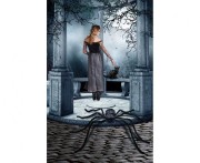 Duży pająk z owłosieniem czarny owłosiony dekoracja Halloween 125 cm