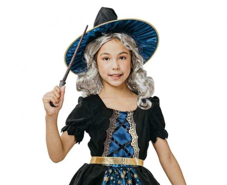 Strój Czarownicy Kostium Wróżki Przebranie Czarodziejki Halloween 120/130 cm