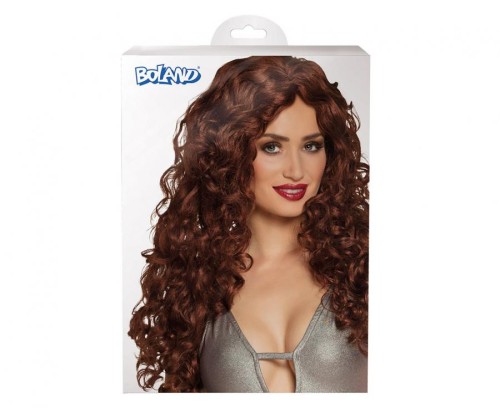 Peruka Długie Włosy Loki Kręcone Brązowe Karnawał