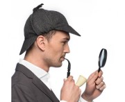Zestaw Detektywa Strój Sherlock Holmes Akcesoria Szerlok Czapka Fajka Lupa