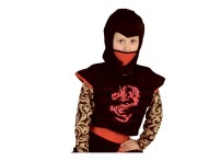 Strój Ninja Kostium Wojownik Warrior Halloween Czerwony Smok 130/140 cm