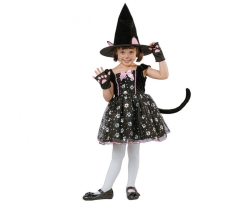 Strój Kotka Czarownicy Kota Kotek Czarownica dla Dzieci na Halloween 92/104 cm