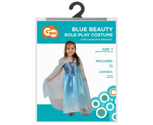 Strój Elsy Kostium Elza Kraina Lodu Frozen Niebieska sukienka Królewna 92/104 cm
