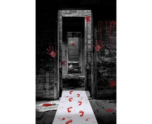 Dywan KRWAWE ŚLADY Halloween ślady krwawych stóp 450x60 cm