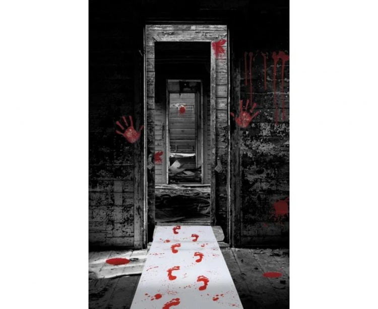 Dywan KRWAWE ŚLADY Halloween ślady krwawych stóp 450x60 cm
