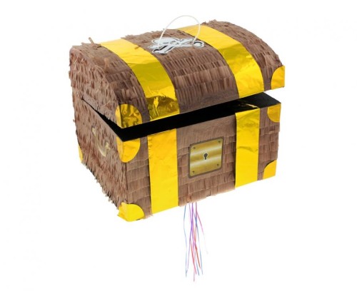 Piniata urodzinowa Skrzynia Skarbów Pinata piracka pirat 30x25x34 cm