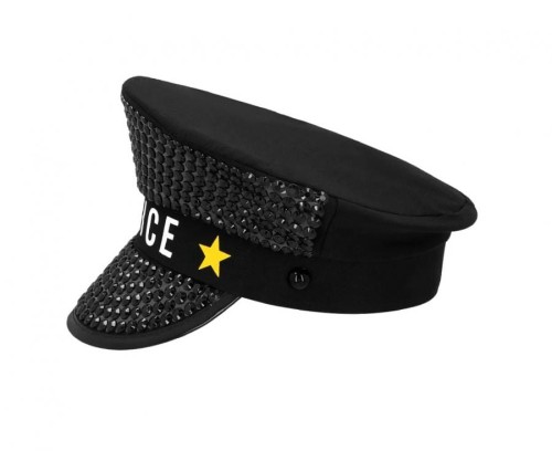 Czapka Policjanta Policjantki dla Dorosłych Police Błyszcząca Glam
