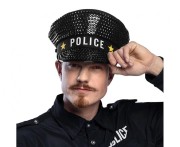 Czapka Policjanta Policjantki dla Dorosłych Police Błyszcząca Glam