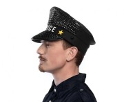 Czapka Policjanta Policjantki dla Dorosłych Police Błyszcząca Glam