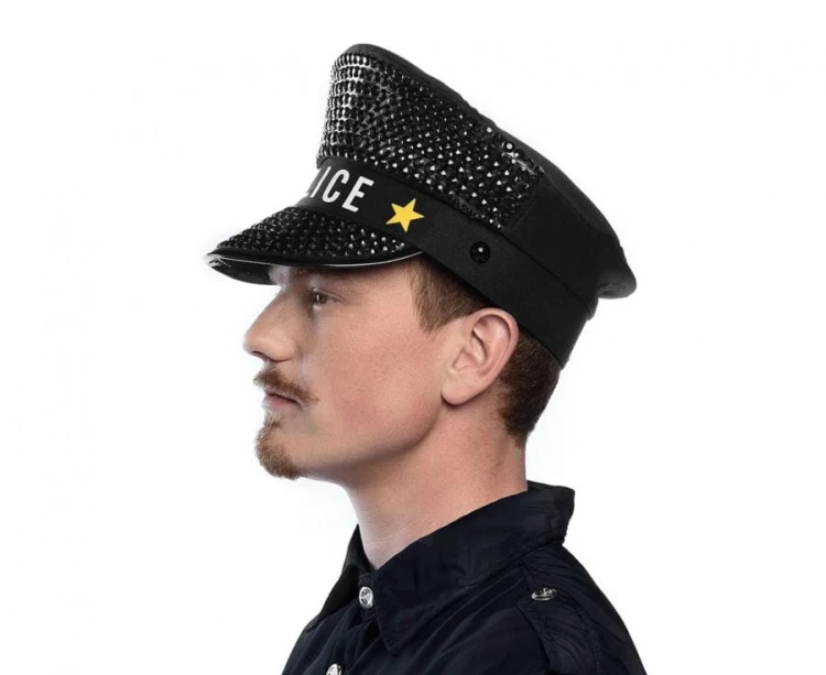 Czapka Policjanta Policjantki dla Dorosłych Police Błyszcząca Glam