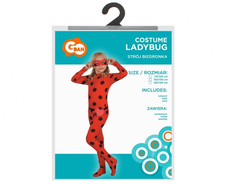 Strój Biedronki Przebranie Miraculum Biedronka Czarny Kot Halloween Karnawał 130/140 cm
