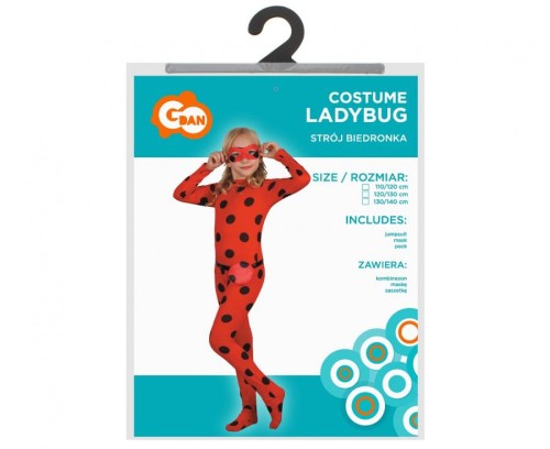 Strój Biedronki Przebranie Miraculum Biedronka Czarny Kot Halloween Karnawał 120/130 cm