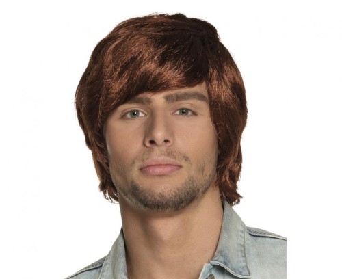 Peruka Brązowe Krótkie Męskie Włosy Karnawał Przebranie