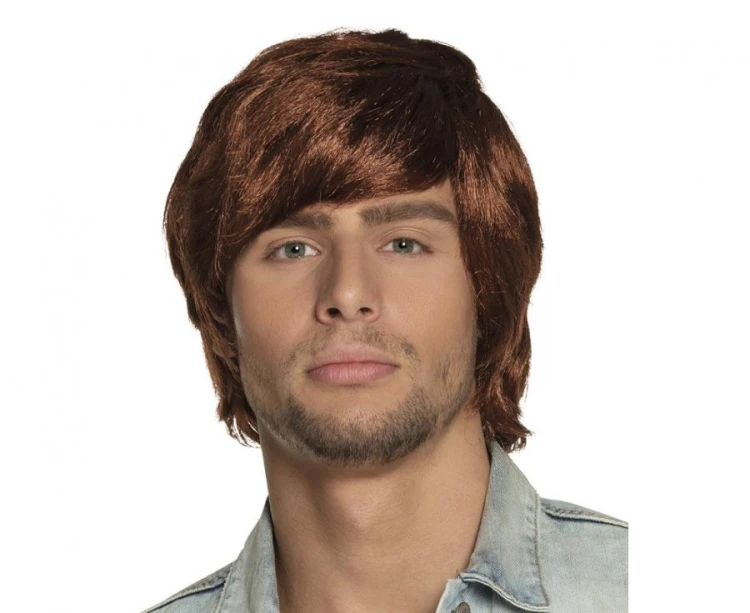 Peruka Brązowe Krótkie Męskie Włosy Karnawał Przebranie