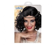 Peruka Sztuczna Retro Czarne Kręcone Włosy Ladies