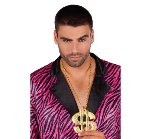 Sztuczny Naszyjnik w Kształcie Dolara Złoty Raper Gangsta Rapper Strój Bogacza