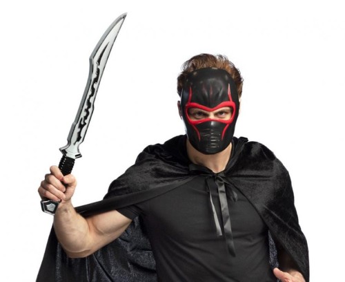 Strój Ninja Maska Miecz Przebranie Nindża Zestaw Wojownika Halloween Karnawał