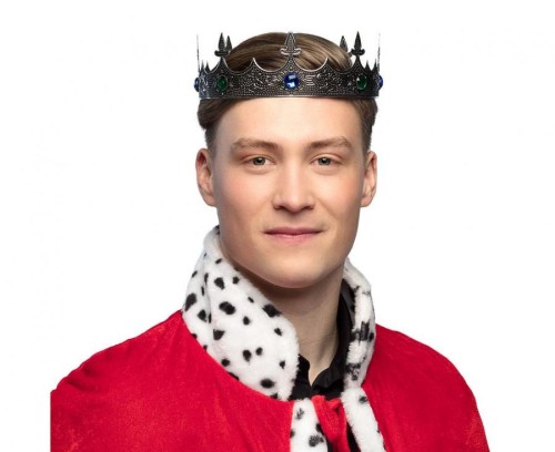 Korona Króla Królewny Księżniczki Królewska srebrna Royal Strój Przebranie Karnawałowe