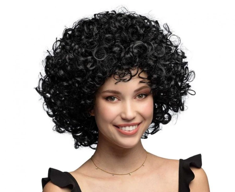 Peruka Afro Czarna Krótkie Candice Impreza Przebranie