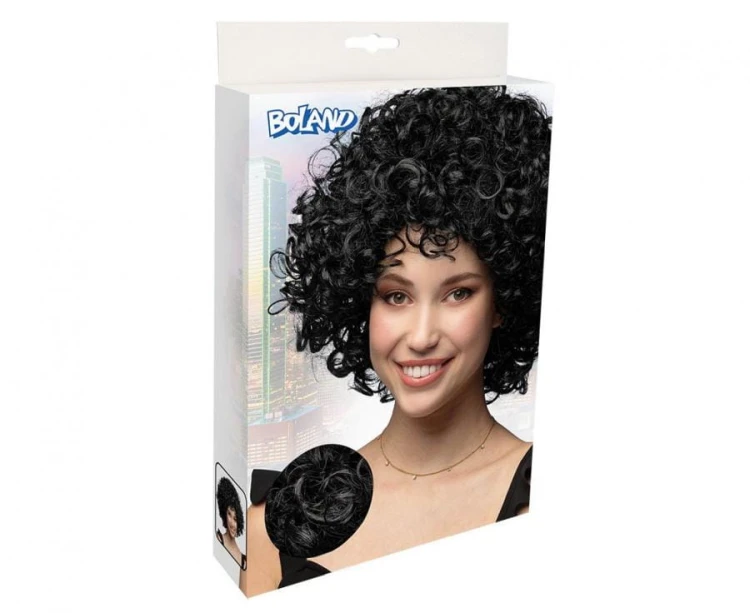 Peruka Afro Czarna Krótkie Candice Impreza Przebranie