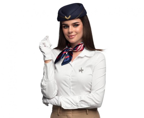 Zestaw do Stroju Stewardesy Strój Stewardessa Czapka Rękawiczki Szalik Odznaka