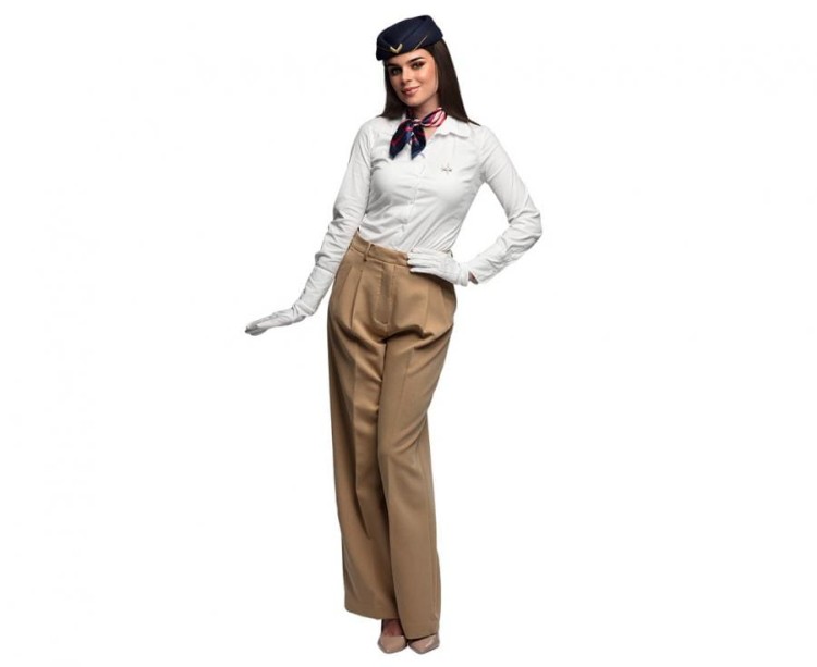 Zestaw do Stroju Stewardesy Strój Stewardessa Czapka Rękawiczki Szalik Odznaka