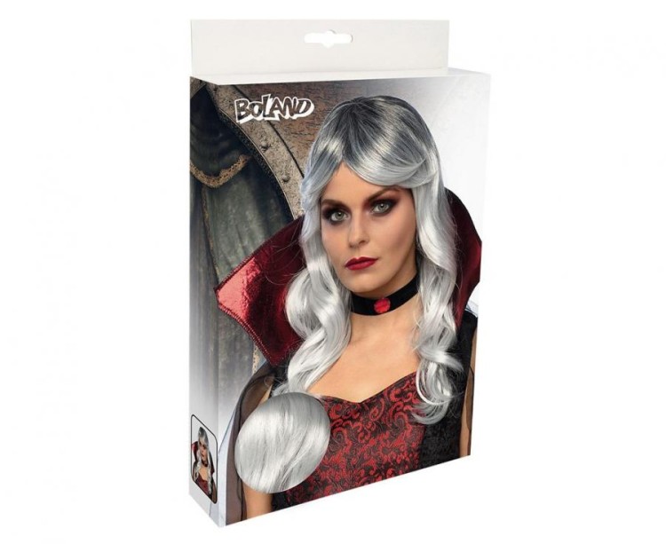 Peruka Wampirzycy Wampira Siwa Wampirzyca Włosy Strój Halloween