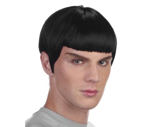 Peruka męska z grzywą Space Spock Star Trek Czarna z Grzywką Karnawał