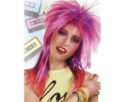 Peruka Kimberly Gwiazda Rocka Punka Różowa Fioletowa Lata 80 Karnawał