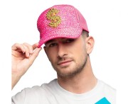 Czapka z Daszkiem Dolar Neonowa Różowa Czapka bogacza Impreza Karnawał Regulowana