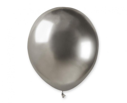 Balony lateksowe chromowane shiny 5" 13 cm srebrne 100 szt.