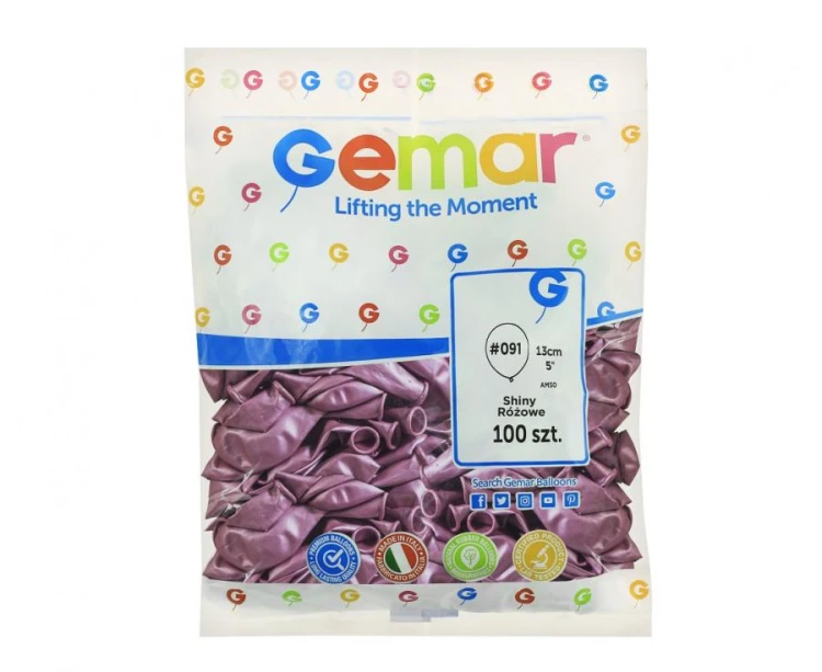 Balony lateksowe chromowane shiny 5" 13 cm różowe 100 szt.