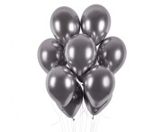 Balony lateksowe chromowane shiny 13 cali 33 cm grafitowe 50 szt.