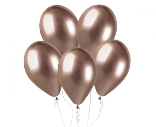 Balony lateksowe chromowane shiny 13 cali 33 cm różowo-złote 50 szt.