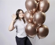 Balony lateksowe chromowane shiny 13 cali 33 cm różowo-złote 50 szt.