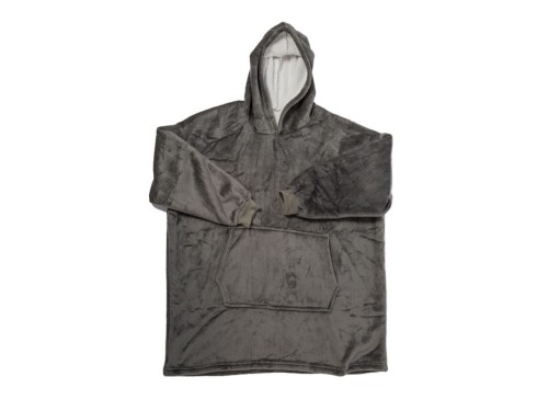 Bluza Oversize szara Domowa z kapturem i kieszonką na Chłodne Wieczory  1.jpg