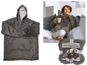 Bluza Oversize szara Domowa z kapturem i kieszonką na Chłodne Wieczory  2.jpg