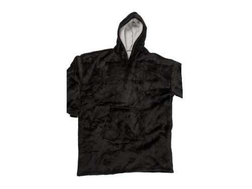 Bluza Oversize czarna Domowa z kapturem i kieszonką na Chłodne Wieczory 1.jpg