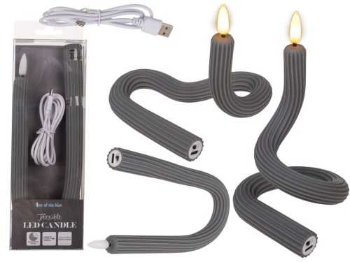 Elastyczna Świeca Lampka LED z Silikonu Dekoracja Migoczące Światło czarna .jpg