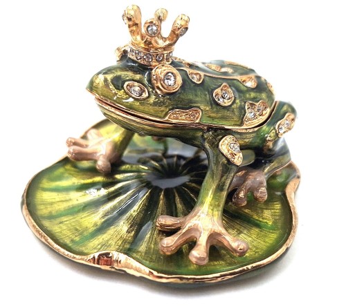 Ekskluzywne Metalowe Pudełeczko z Kryształami na biżuterię Żabka z koroną  (1).jpg