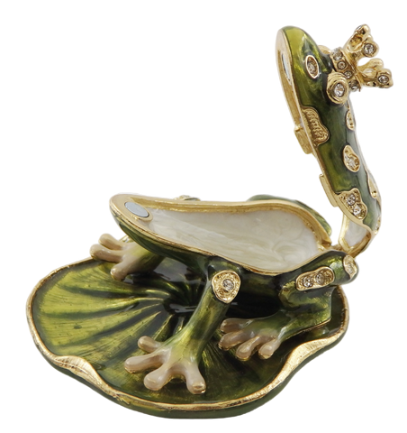 Ekskluzywne Metalowe Pudełeczko z Kryształami na biżuterię Żabka z koroną  (2).jpg