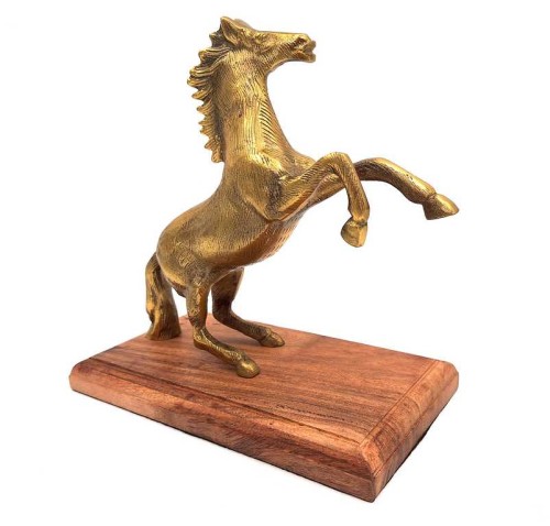 Koń Figurka Aluminiowa na Drewnianej Podstawie Elegancja i Styl  (1).jpg