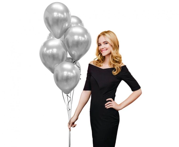 Balony Beauty&Charm platynowe 12" 50 szt. 30 cm srebrne