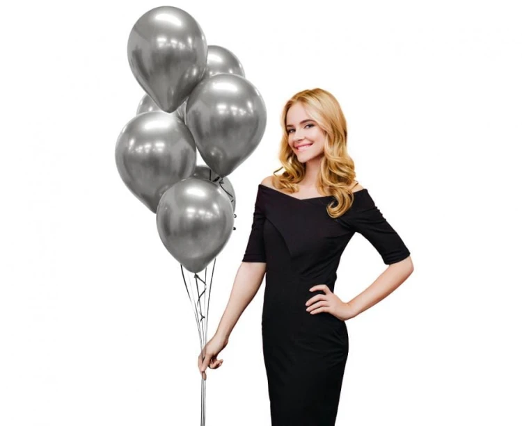 Balony Beauty&Charm platynowe 12" 50 szt. 30 cm grafitowe