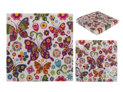 Serwetki Papierowe Kolorowe Motyle 33x33 cm 3-warstowe 20 szt. .jpg