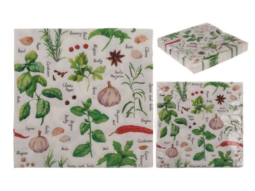 Serwetki Papierowe Zioła i Przyprawy 33x33 cm 3-warstowe 20 szt. .jpg