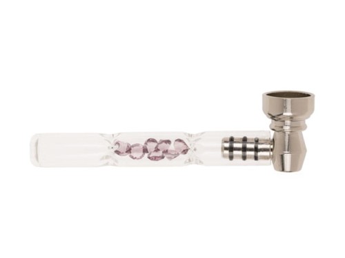 Szklana Fajka z Metalową Główką i Kryształkami mix różnych wzorów 1.jpg