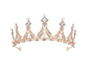 Tiara metalowa Elizabeth złota Dodatek do stroju Korona